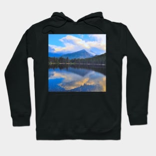 Rocky Mountain National Park Colorado Water, Clouds Reflection Hoodie